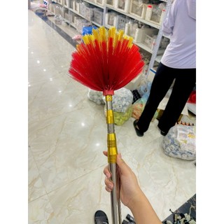 Đầu Chổi Quét Mạng Nhện,Cọ Phủi Bụi Gắn Đầu Sào Rút Có Ren Ốc 6Li Tiện Lợi