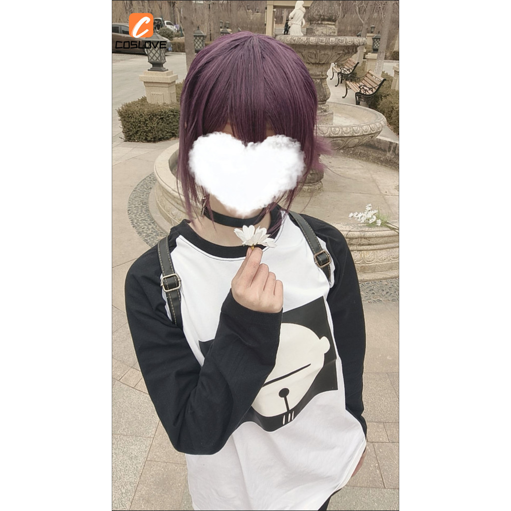 Bộ cosplay anime Reze với áo thun dài tay đen trắng, phù hợp cho cosplayer và thời trang hàng ngày