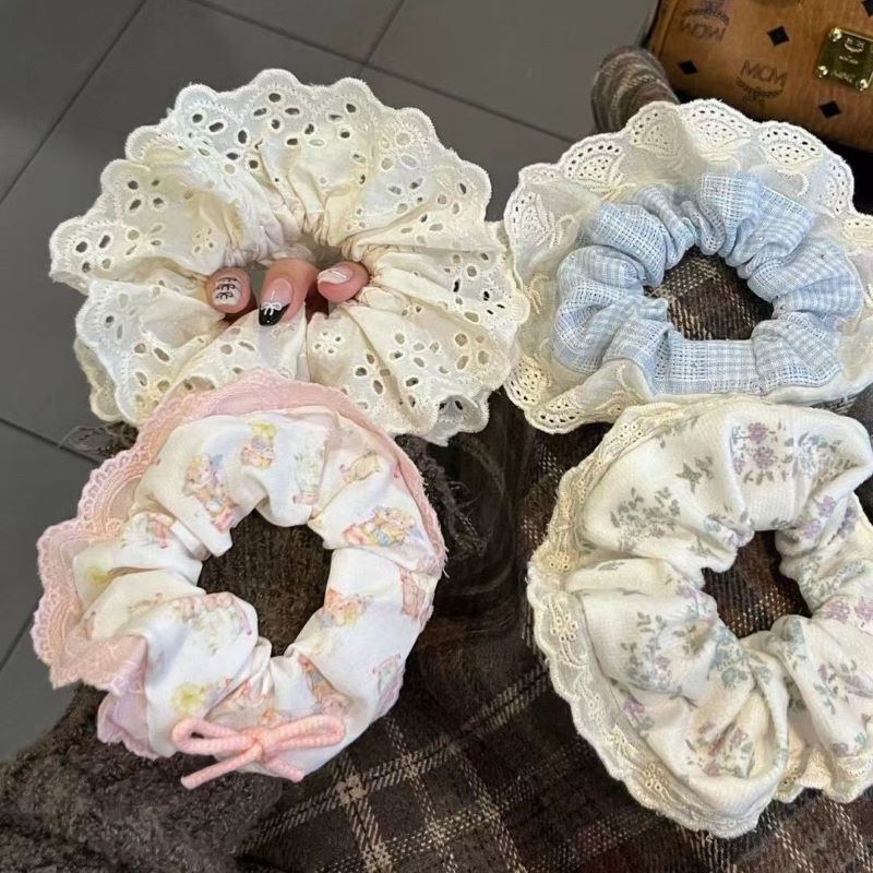 Kem Gió Lụa Ren Tóc Thời Trang Lược Tóc Đa Năng Scrunchie Phụ Kiện Tóc