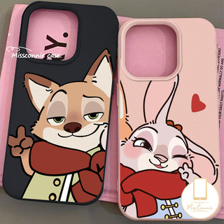 Phim Hoạt Hình Ngọt Ngào Trái Tim Tình Yêu Nick Judy Cặp Đôi Tương Thích Cho IPhone 17 16 XR 14 13 12 15 11 Pro Max XS Max 11 12 13 15 16 Pro 16 14 15 Plus Họa Tiết Da Thời Trang Da Cảm Thấy Bao