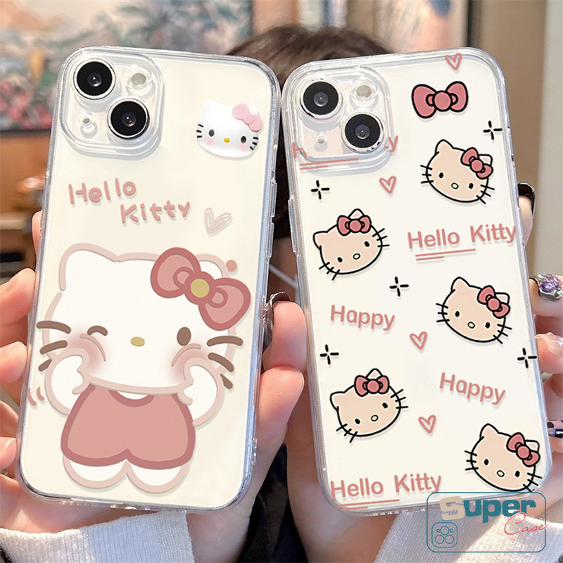 Ốp Lưng Tương Thích Cho IPhone 11 15 16 12 Pro Max 7Plus XS Max 13 14 Pro Max X 7 8 12Pro 16Pro XR 15 14 16 Plus 8Plus SE 2020 Vỏ Mềm Bảng Chữ Cái Hello Kitty Ngọt Ngào Thời Trang