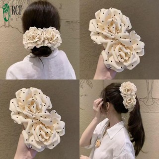 Kẹp Tóc Hình Quả Chuối Họa Tiết Chấm Bi Hoa Hồng, Phong Cách Hàn Quốc Thu Đông