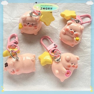 ZMONH Ba Chiều Lợn Hồng Móc Khóa Mặt Dây Chuyền Động Vật Dễ Thương Khóa Ngôi Sao Móc Khóa Dễ Thương Chú Heo Nhỏ Mẫu Móc Khóa Trẻ Em Quà Tặng