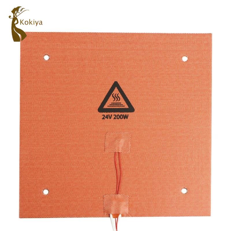 Kokiya 200x300x3mm 750W 220V Tấm sưởi silicon Máy in 3D Giường sưởi ấm Tấm lớn