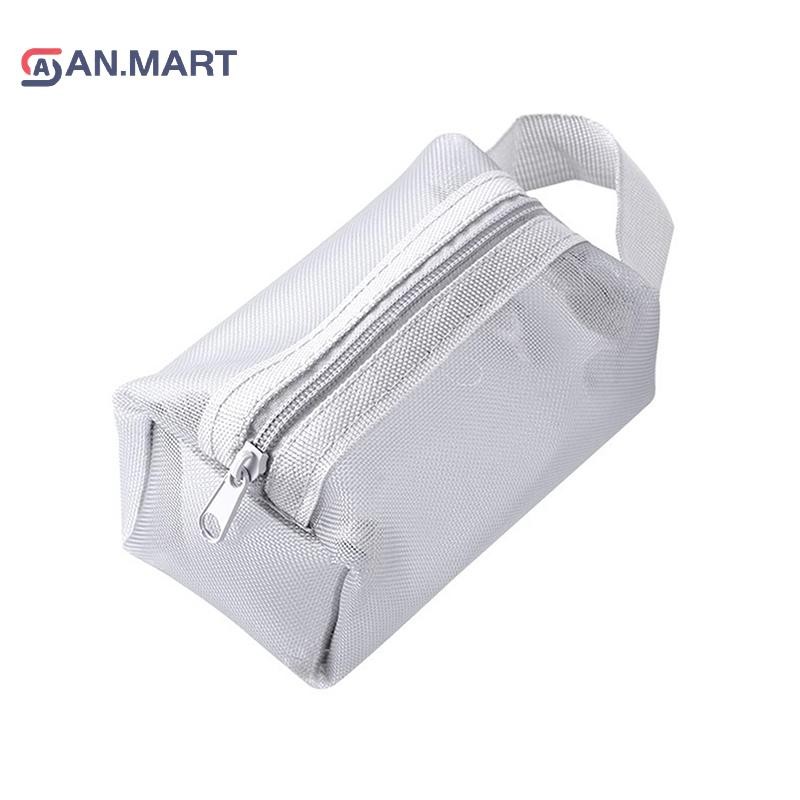 Bigdealssuper Lưới túi đựng mỹ phẩm trong suốt, trang điểm, đồ vệ sinh du lịch, dây kéo