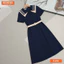 Đầm thiết kế BEMINE cổ chữ V hai lớp phối viền dáng chữ A phù hợp đi làm-B106