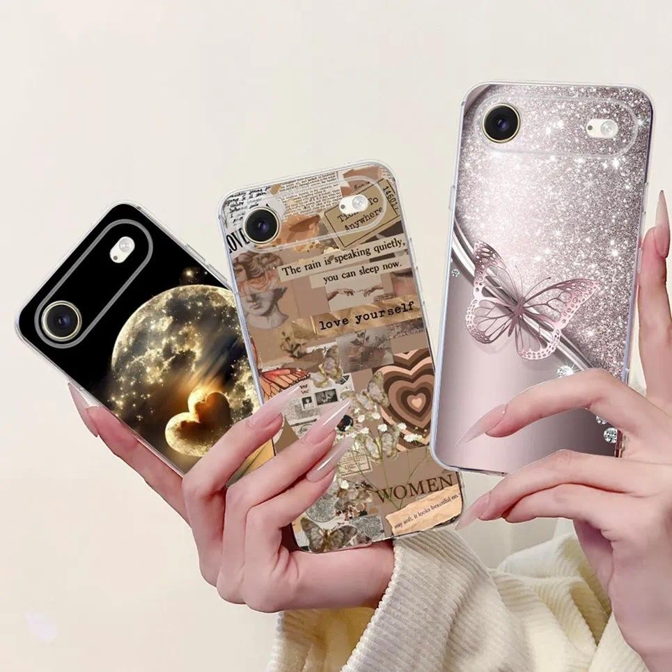 Dành Cho iPhone 17 Air 17 Slim Ốp lưng Mềm Mỏng TPU Vỏ Trên iPhone Air Ốp Lưng Hoa Sang Trọng Nữ Tính Bướm Vỏ