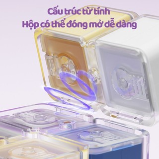 Hộp Đựng Thuốc Chia Ngăn Mini 6 Ô Hình Magic Cube, Hộp Đựng Thuốc Viên 7 Ngày Chống Ẩm Tiện Lợi