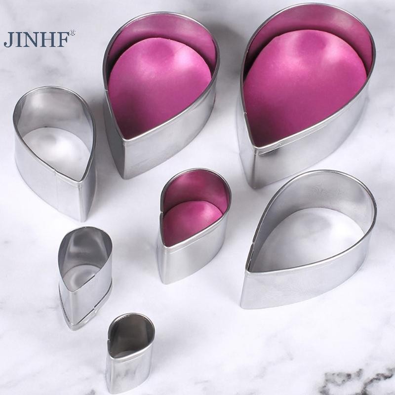 JINHF 7 Cái / bộ Thép Không Gỉ Chất Lượng Cao Hoa Hồng Cánh Hoa Cookie Cắt Khuôn Bánh Ngọt Khuôn Sugarcraft Bánh Dụng Cụ HOT