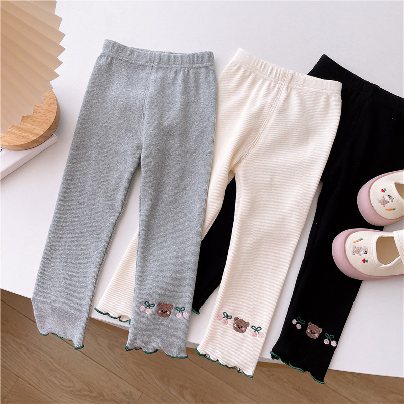 ​Quần legging bé gái Gấu nhỏ Cherry Quần ngoài mỏng mùa hè Size 90-140​ B7KR