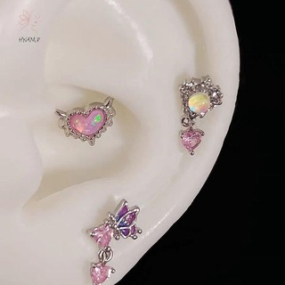 HNKMP Thời Trang Chuyển Màu Hồng Trái Tim Bông Tai Ngọt Ngào Tinh Tế Thả Bông Tai Piercings Phụ Kiện Trang Sức Quà Tặng.