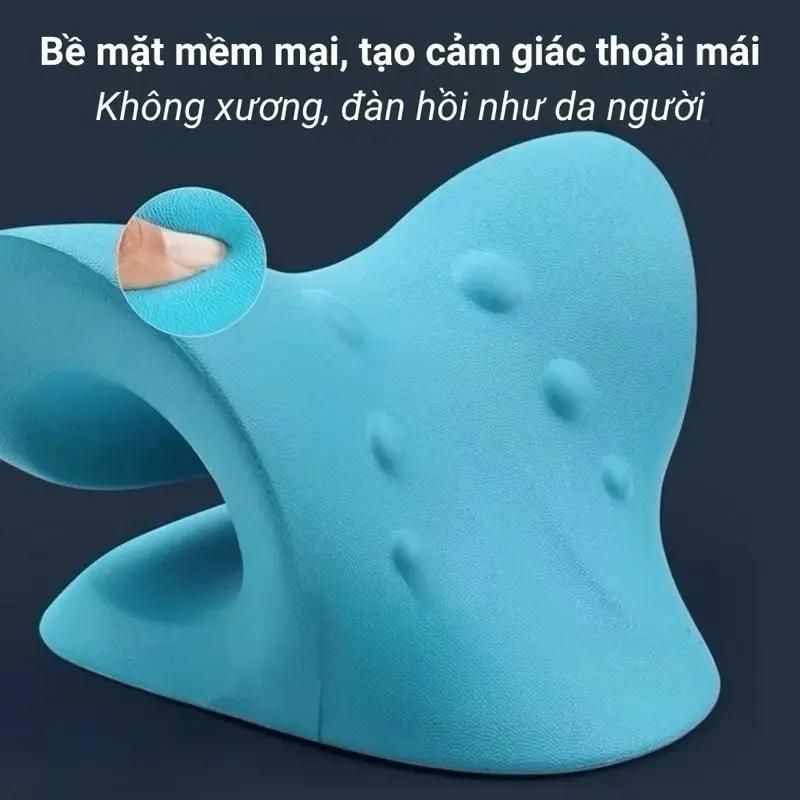 Gối Massage Cổ Vai Gáy - Gối Cổ Chất Liệu Cao Su Non Hỗ Trợ Giãn Cơ, Giảm Đau Mỏi, Thư Giãn Cột Sống Tại Nhà