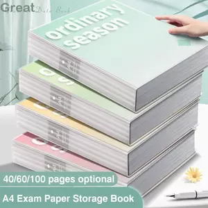 Túi lưu trữ TUYỆT VỜI, Sổ lưu trữ chống nước màu Gradient, Phim hoạt hình đa chức năng 40 / 60 / 100 Trang Giấy kiểm tra dung lượng lớn Tổ chức lưu trữ Văn phòng trường học