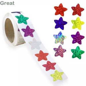 TUYỆT VỜI 500 Miếng Dán Lấp Lánh Nhiều Màu Sắc, Cuộn 2.5CM Sao Phần Thưởng Dán, Mini Tự Dính Các Loại Màu Sắc Sáng Bóng Phần Thưởng Dán Trẻ Em