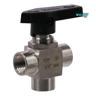 Van bi WOAY, Van tay ống khí 3 / 8 “3 chiều, Van kiểm tra lò xo ren 1 / 4“ BSPP Nữ Chủ đề Kiểm soát lưu lượng ống nước