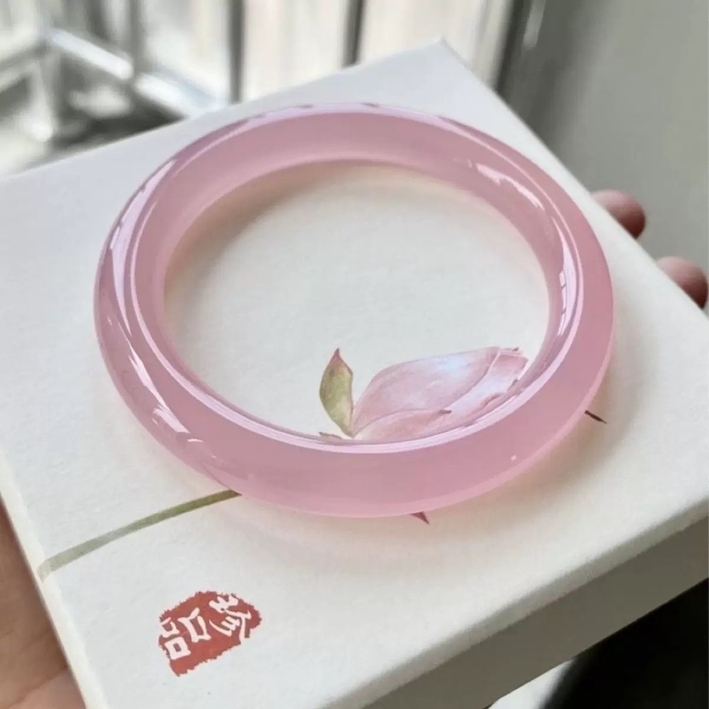 Vòng tay nữ đá mắt mèo màu hồng ánh trăng trắng