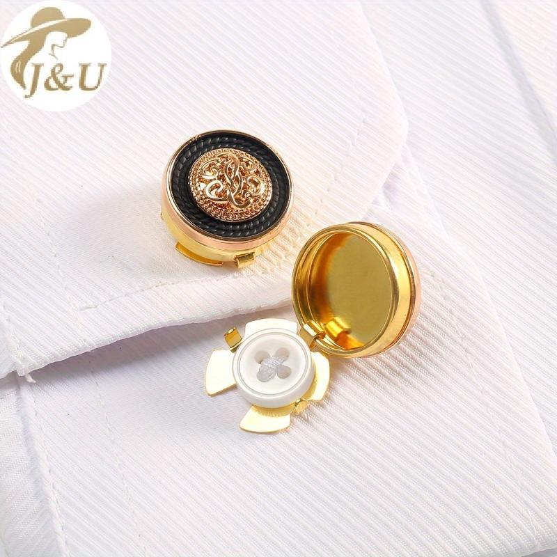 JU 2 Chiếc Kim Loại Khuy Sét Thời Trang Quần Áo Trang Trí Nút Áo Sơ Mi Retro Nút Bao Phù Hợp Với Phụ Kiện Giáng Sinh Ngày Lễ Quà Tặng VN