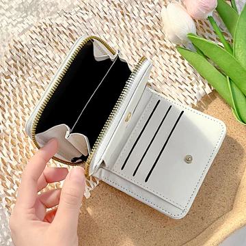 Women's Korean-Style Card Holder – for School, White
