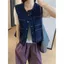 Áo Vest Denim cổ điển dành cho nữ Xuân Thu Phong cách mới Plus Size Fat Sister All-Match Loose Layered Áo ghi lê nữ hàng đầu