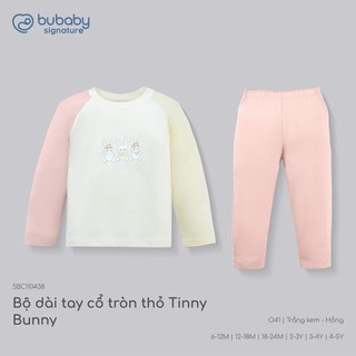 Bubaby SBC110438  Bộ dài tay cổ tròn Signature Cao Cấp Cho Bé trai bé gái | Quần áo chính hãng .2