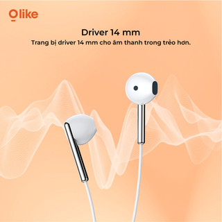 Olike E201 Tai Nghe Có Dây 3.5mm Có Mic, Điều Khiển Nhạc, Chất Liệu TPE, Dùng Cho Điện Thoại Laptop PC