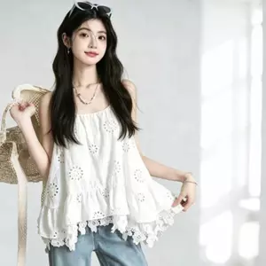 Áo Vest ren móc kỳ nghỉ Sling Size lớn Áo không tay rỗng