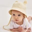 Mũ chống nắng cho bé BRABRAA, Mũ chống nắng Cotton Panama 3-12M Muslin, Mũ trẻ sơ sinh mềm Mũ trẻ em có tai Mũ xô sơ sinh có thể điều chỉnh Chơi ngoài trời
