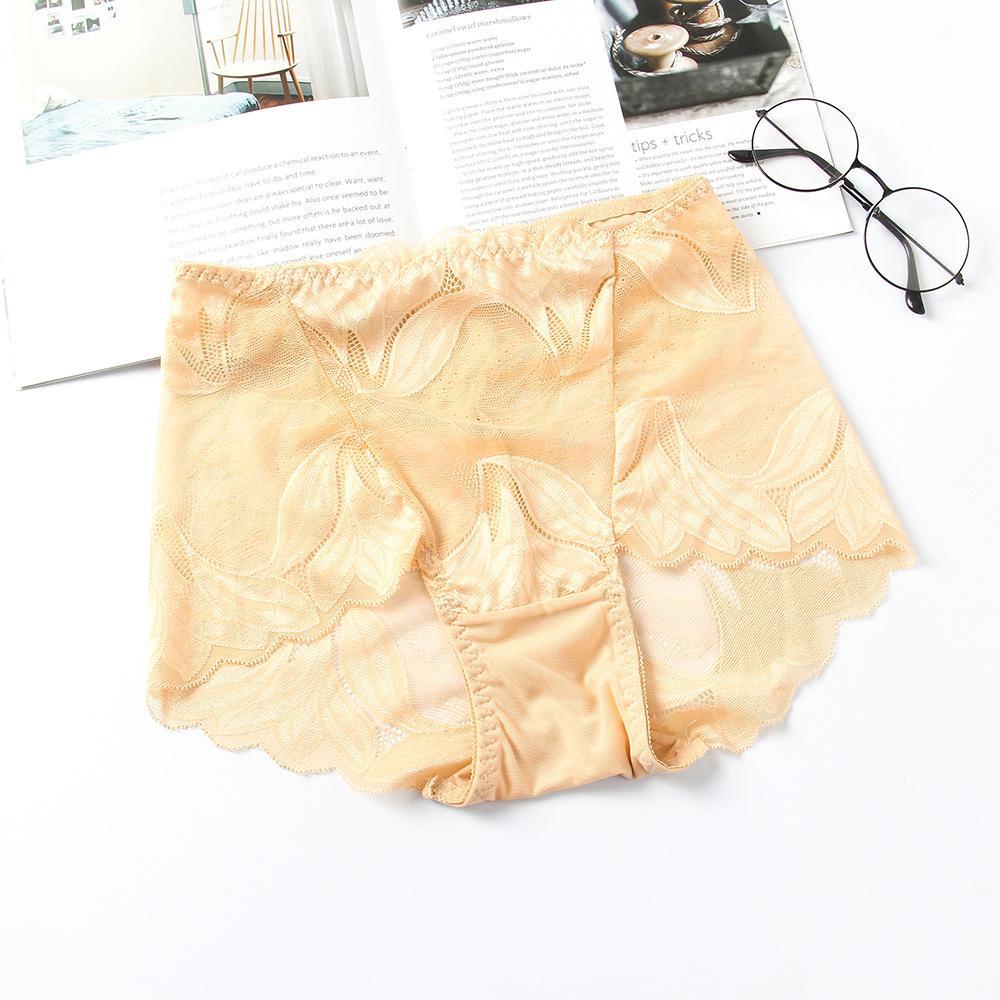 Quần Lót Nữ Ren Gợi Cảm Cạp Cao, Đáy Cotton Thoáng Mát, Co Giãn Tốt