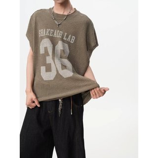Áo thun nam GKSSS không tay cổ điển Mỹ hợp thời trang thương hiệu in kỹ thuật số phong cách unisex