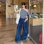 Pure Desire Style Back Rỗng xếp ly Áo thun ngắn tay eo hẹp dành cho nữ mùa hè Slim-Fit Slimmer Look Top