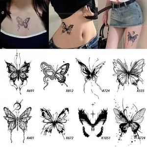 Mát Sẹo Hợp Thời Trang Nước Trái Cây Hình Xăm Geisha Hình Xăm Thảo Dược Miếng Dán Hoa Thật Bướm Chống Thấm Nước Cánh Tay Mô Phỏng Độc Đoán Nữ Mặt Sau
