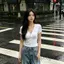 MAPLEPOET-Áo thun cổ chữ V dành cho nữ mùa hè màu trơn tay ngắn lem eo ôm vừa vặn áo Crop top