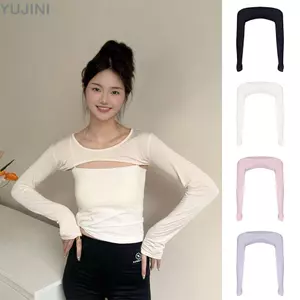 Khăn choàng tập Yoga mùa hè YUJUNI, Khăn choàng tay Raglan co giãn chống tia cực tím mỏng, Chống nắng thoáng khí cho nữ Áo sơ mi điều hòa nữ đi xe đạp Golf Chạy bộ thể thao