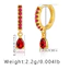 Shuling Bông Tai Giọt Zircon Đỏ Tinh Tế Mạ Vàng 18K Trang Sức Thanh Lịch