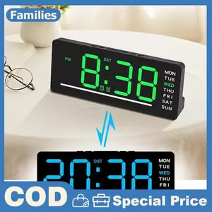 Thông Minh Tắt Tiếng LED Điện Tử Tường Clo Bàn Làm Việc Hiện Đại Clo Báo Động Ban Đêm Nhiệt Kế Tối Giản Clo Trang Trí Nhà Cho Phòng