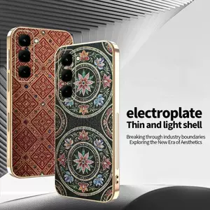 Ốp Lưng Cho Infinix Hot 70 X6895B Sang Trọng Mạ Điện Cạnh Phong Cách Dân Tộc Da Bền Chống Rơi Vỏ Điện Thoại