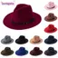 Mũ Fedora nỉ BORAGETE Nam & Nữ có khóa thắt lưng Mũ cao bồi vành rộng
