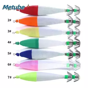 Mồi Câu Cá Mực METUBE, Nhân Tạo Với Móc Đôi Vương Mồi Tôm Gỗ, Màu Sắc Bền Đẹp 6.3g Tôm Mực Móc Nước Mặn Câu Cá