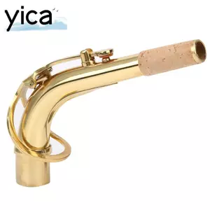 Cổ Saxophone YICA Alto, Ống cổ Saxophone bằng đồng vàng, Dụng cụ đường kính cổng 2,45cm / 0,96in chuyên nghiệp Cổ uốn cong cho Alto Saxophones Sử dụng
