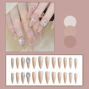 Glossy Nude Press on Nails - Móng tay giả không thể phá vỡ tự nhiên để biểu diễn sân khấu