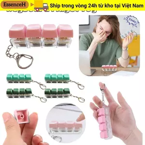 ESSENCEH Máy kiểm tra trục 4 nút, Nút ngón tay Tự làm Keycaps Bàn phím đồ chơi Đồ chơi Fidget, có móc khóa Bàn phím giảm căng thẳng Móc khóa Người lớn