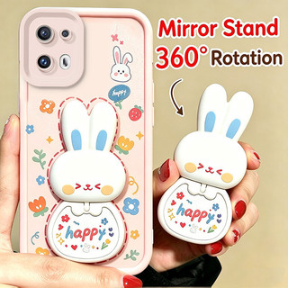 Ốp Lưng Cho oppo Reno 13 pro 5G Reno 13F 13 FS 5G Vỏ Điện Thoại Vỏ Mềm Silicon Chống Sốc Thiết Kế Mới Gương Thẩm Mỹ Có Giá Đỡ 360° Xoay thỏ dễ thương cho bé gái JTXCEZJ1