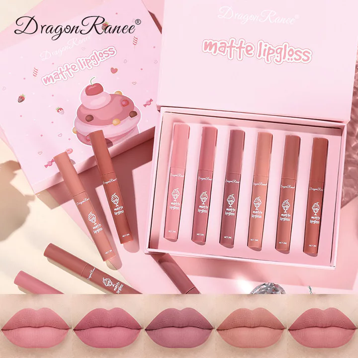 son bóng lì lâu trôi son bóng Châu Âu Mỹ Kem Bộ Hộp Nhung Matte Matte Lip Glaze Son Môi Bóng Nữ Chống Dính Cốc Màu Khỏa Thân