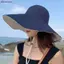 Bluelover Vành Rộng Mũ Chống Nắng Nữ Chống Tia UV Đi Bộ Đường Dài Người Cá Mũ Gấp Mùa Hè Chắc Chắn Mũ Đi Biển Hai Mặt Mũ Chống Nắng Mới