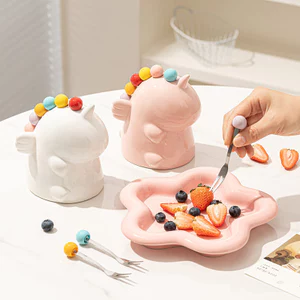 Bộ Nĩa Trái Cây Kỳ Lân Hộ Gia Đình Món Tráng Miệng Bánh Nĩa Nhỏ An Toàn Trẻ Em Thép Không Gỉ Trái Cây Chọn X3YQ