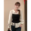 S-2XL Nữ Thời Trang Chắp Vá Áo Sơ Mi Nữ Tay Dài Công Sở Nữ Làm Việc Rời Top Áo Sơ Mi