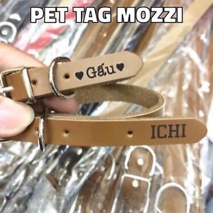 Dây da đeo cổ khắc tên lên dây cho chó mèo - Pettag Mozzi