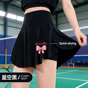 Váy Tennis dành cho nữ, eo cao, thời trang, ngoài trời, chạy bộ, tập thể dục, chống trượt, váy dài một nửa có khe hở
