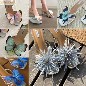 OUSXA 1 Cặp Khóa Giày Hoa Bướm Cổ Tích Thái Lan, Thiết Kế Cá Tính Mô Phỏng Coloful Phalaenopsis Xăng đan Hoa, Bướm Phong Lan Mô Phỏng Khóa Trang Trí
