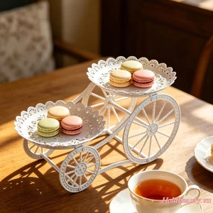 Chân đế bánh Cupcake có bánh trắng rỗng Đế trưng bày tiệc cưới sinh nhật